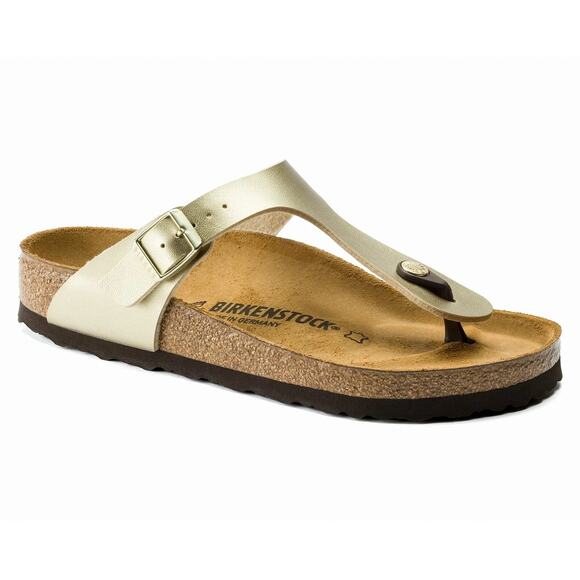 Birkenstock Gizeh Thong Sandals Gold Birko-Flor Size 8 Women’s EU 39 - Picture 4 of 6